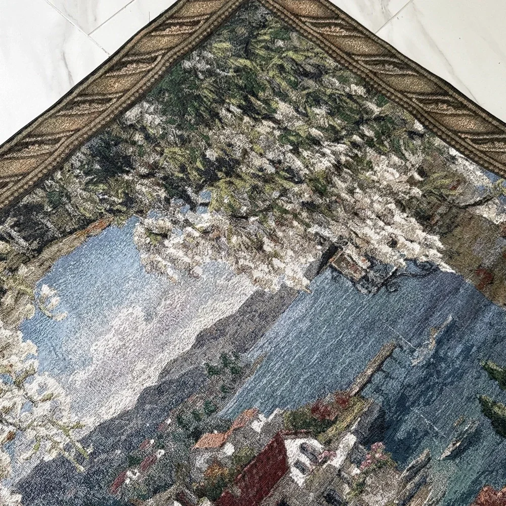 Mediterranean Renaissance Tapestry 51x52 Wall Art Hanging Garden Italian Villa